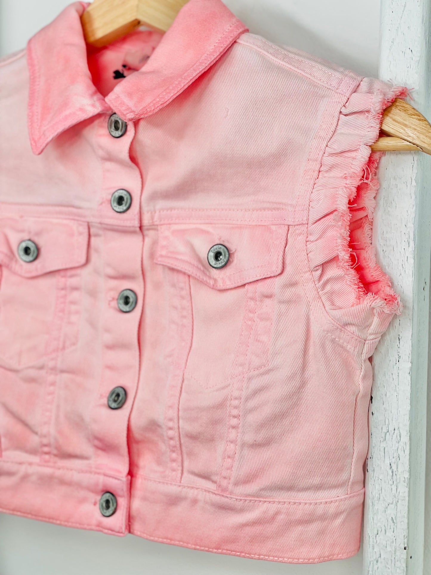 Pink Denim Vest