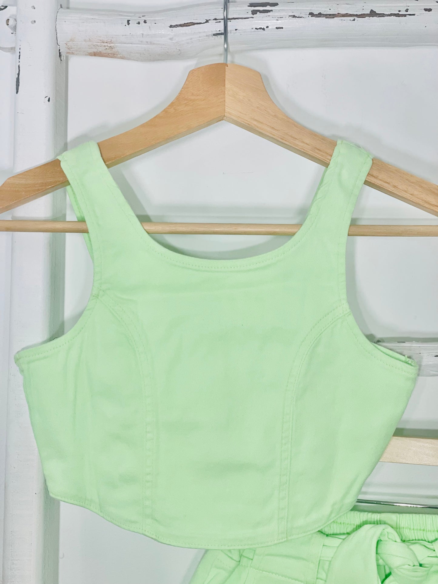 Mint Green Corset Skort Set