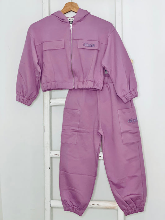 Lilac Cargo Jogger Set