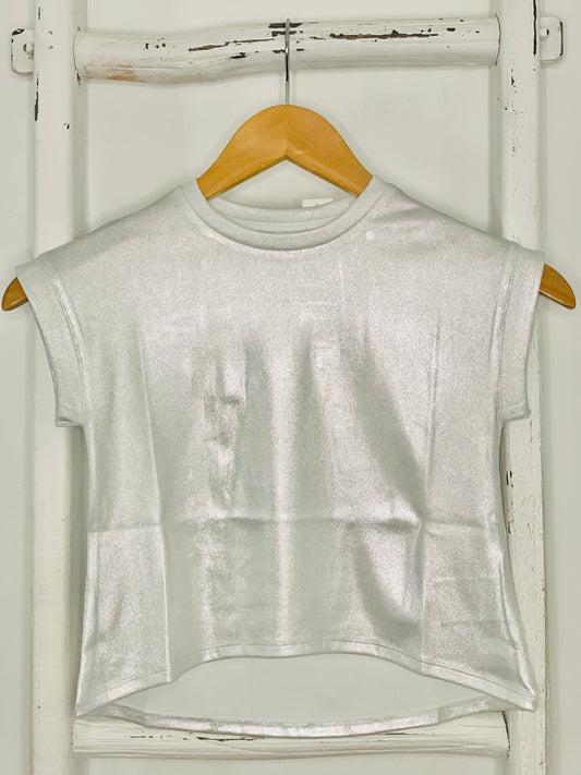 Metallic Silver Tee