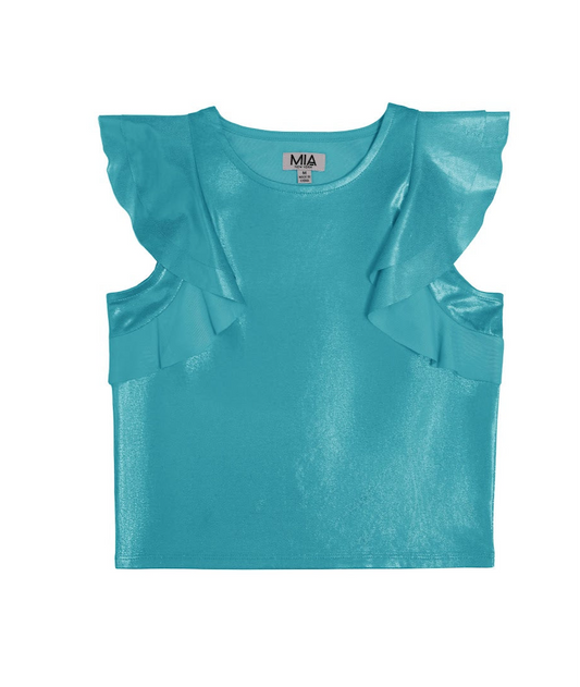 Blue Flutter Top