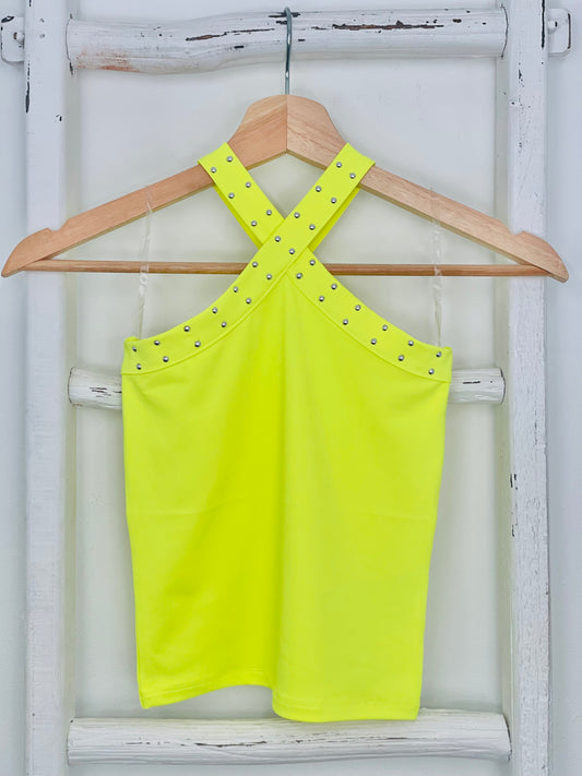 Neon Yellow Studded Top