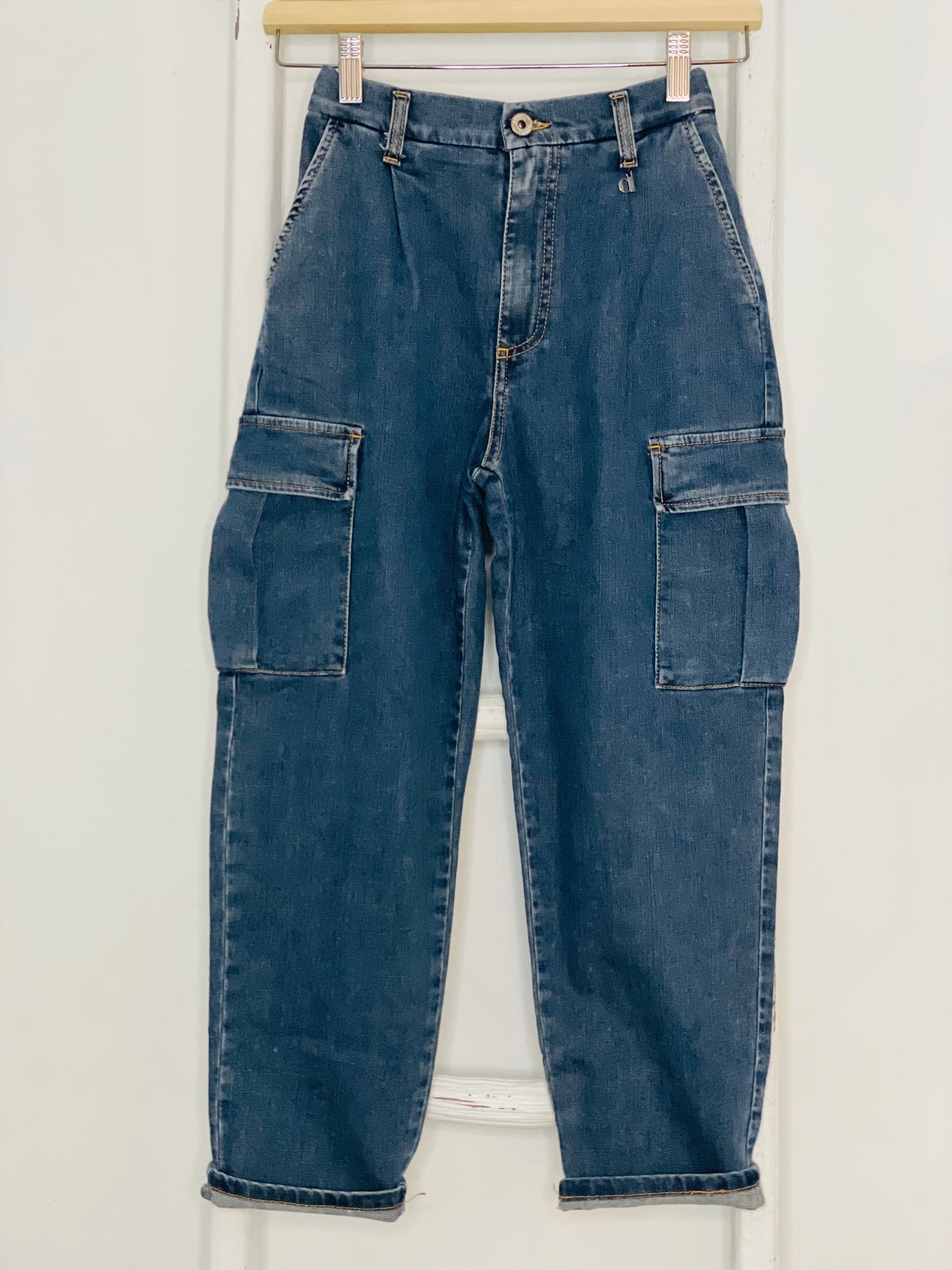 Denim Blue Barrel Cargos