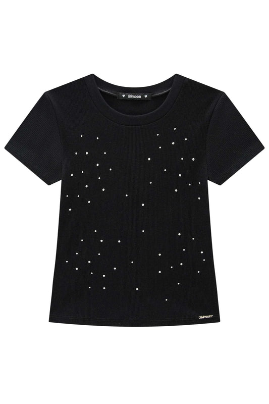 Black Rhinestone Top