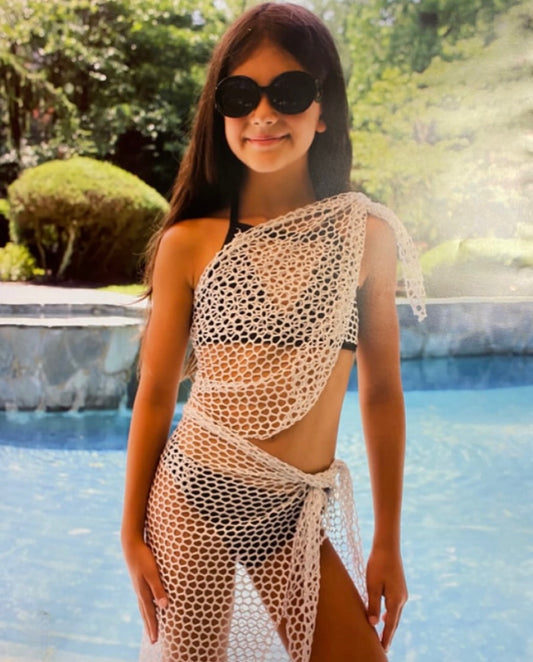 Mesh SILVER BLACK Sarong Dress