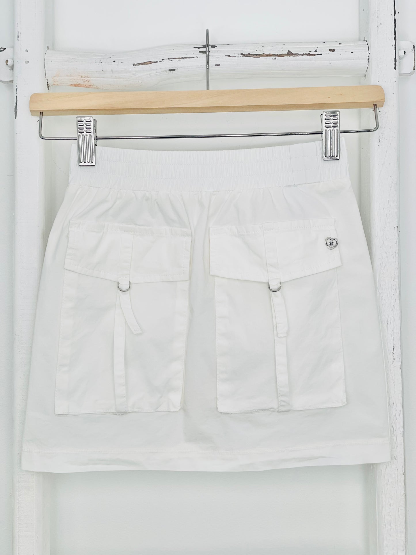 White Cargo Skirt