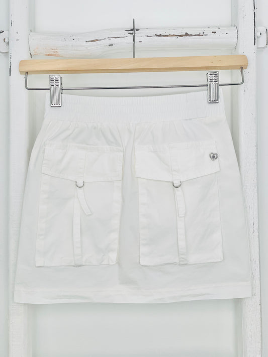 White Cargo Skirt