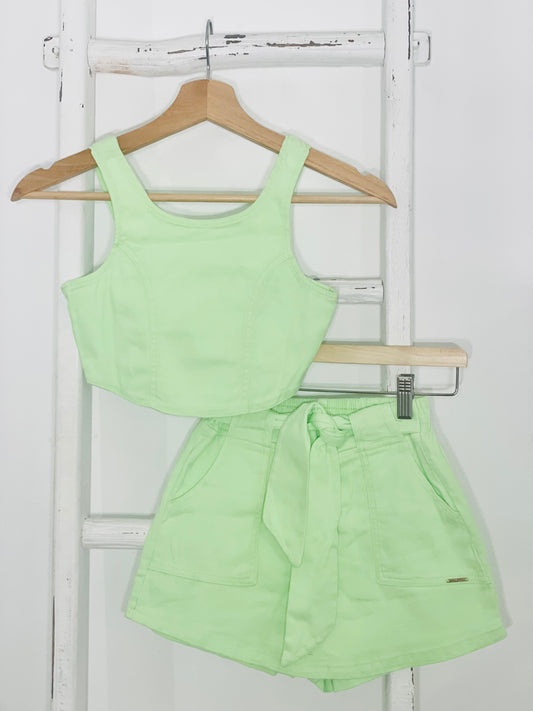 Mint Green Corset Skort Set