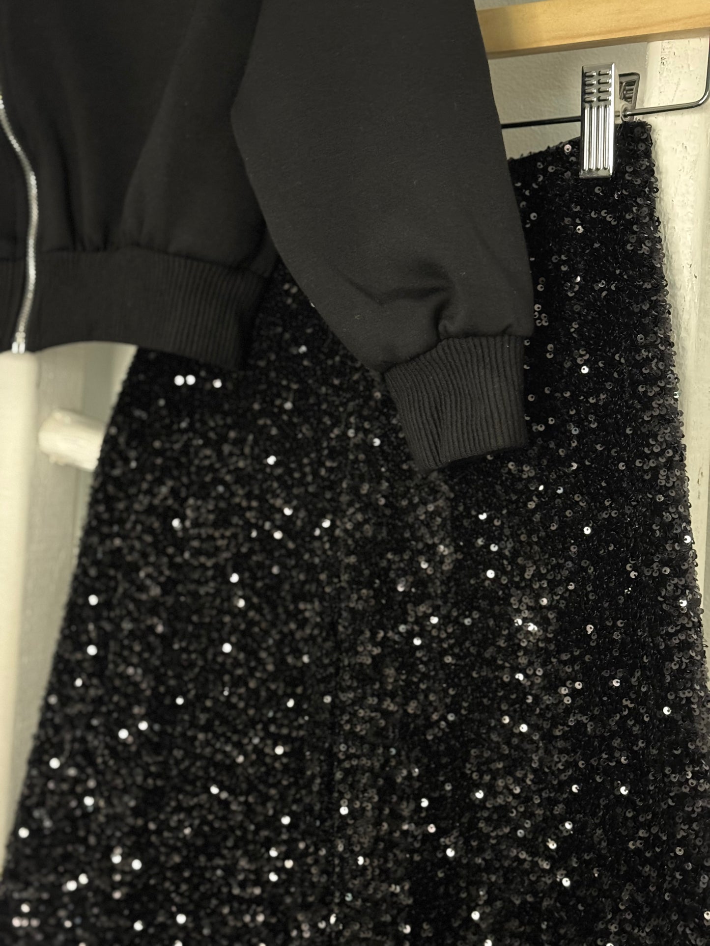 Liza Black Sequin Set