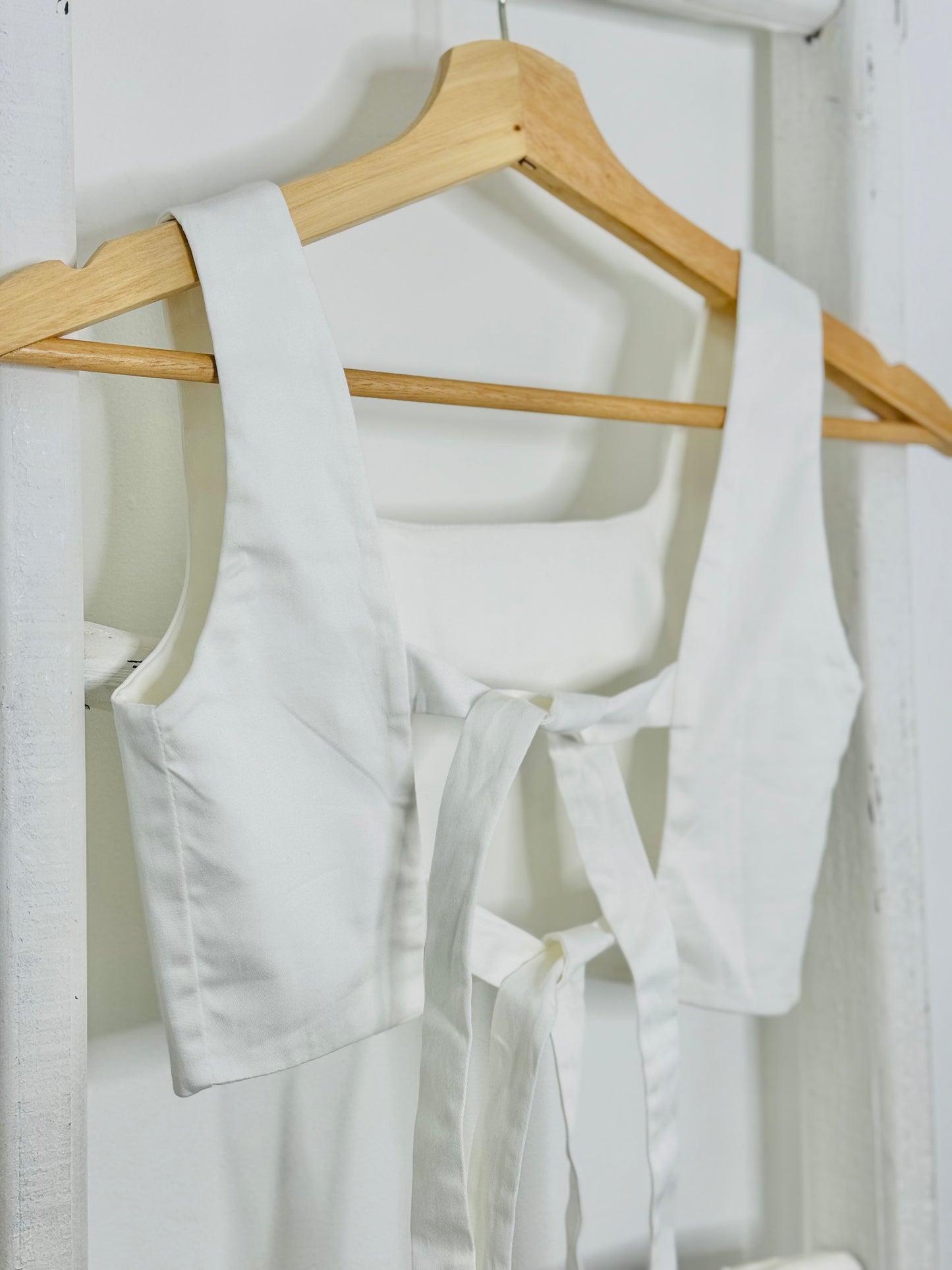 Gise Open Back White Top