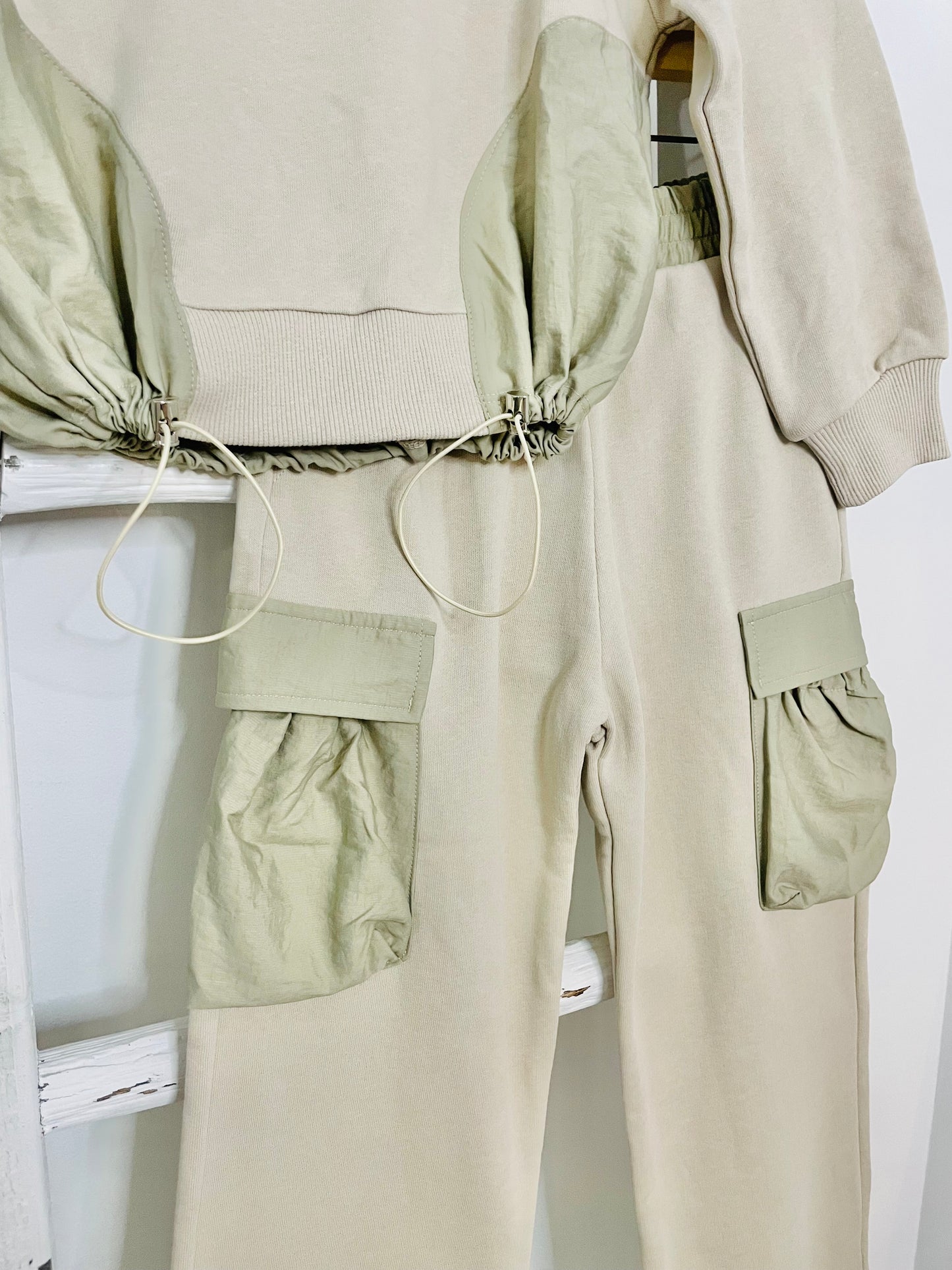 Sage Cargo with Nylon Details Set