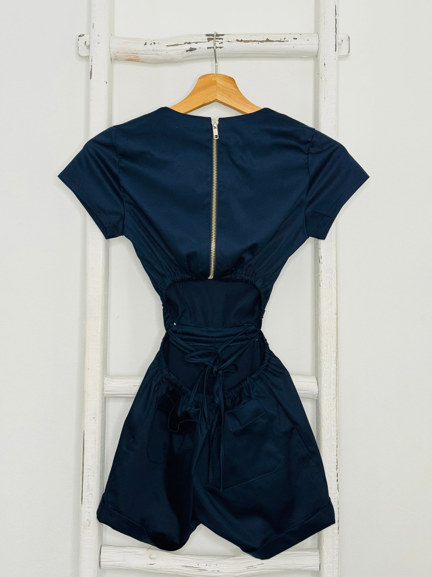 Maria Navy Blue  Romper