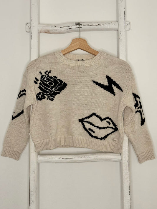 “Emoji” Beige Sweater