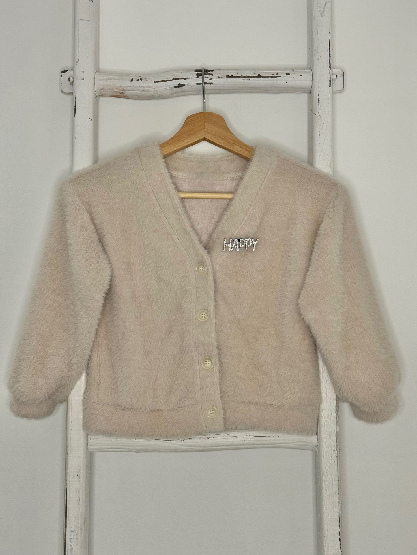 Beige Happy Sweater