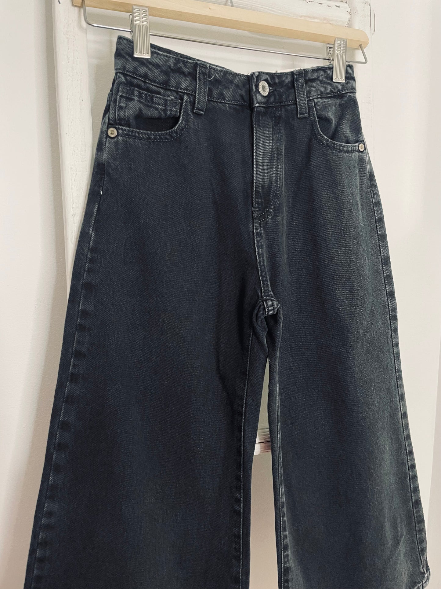 Low Rise Black Wide Leg Jeans