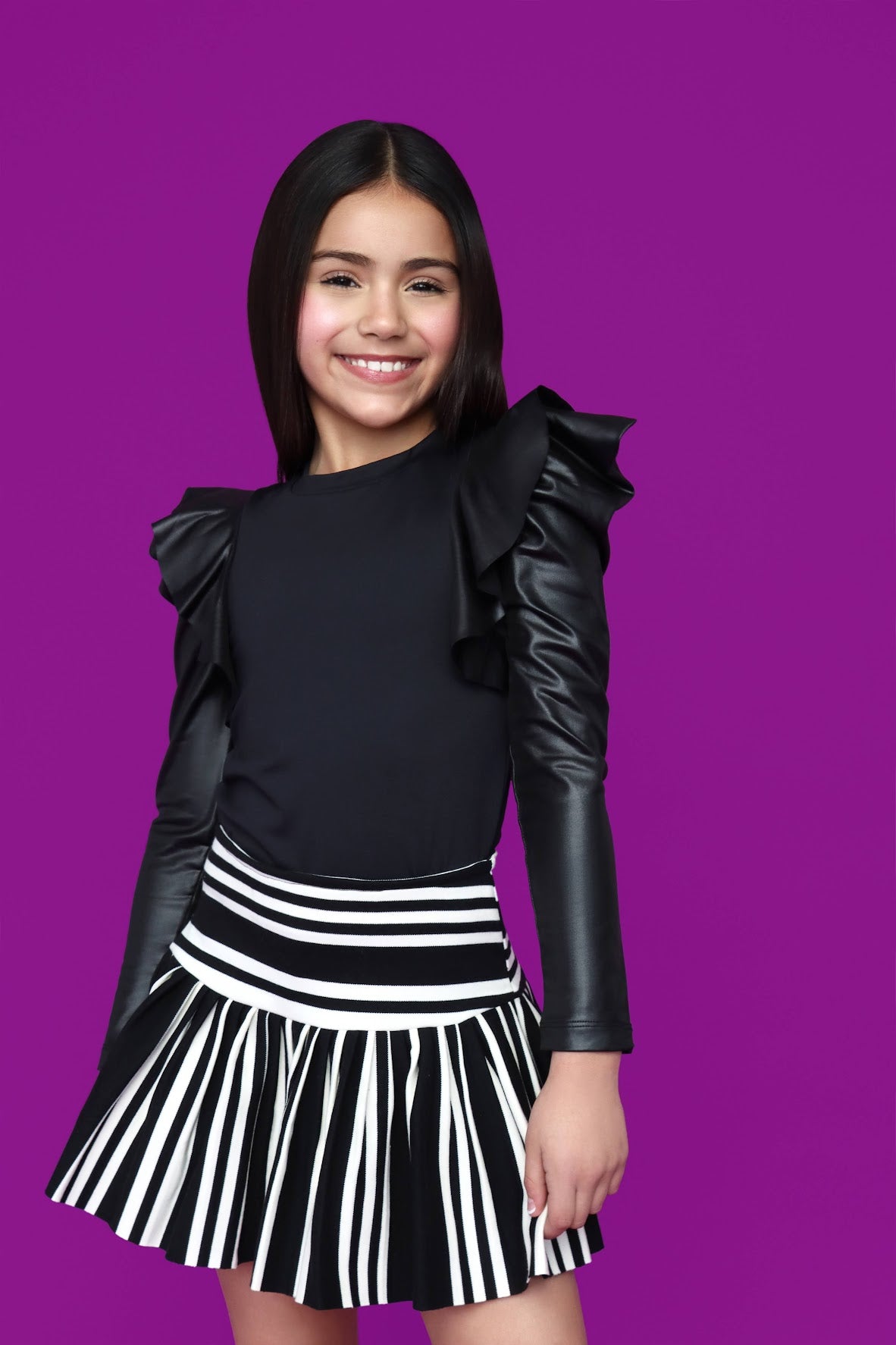 Black & White Stripes Skirt