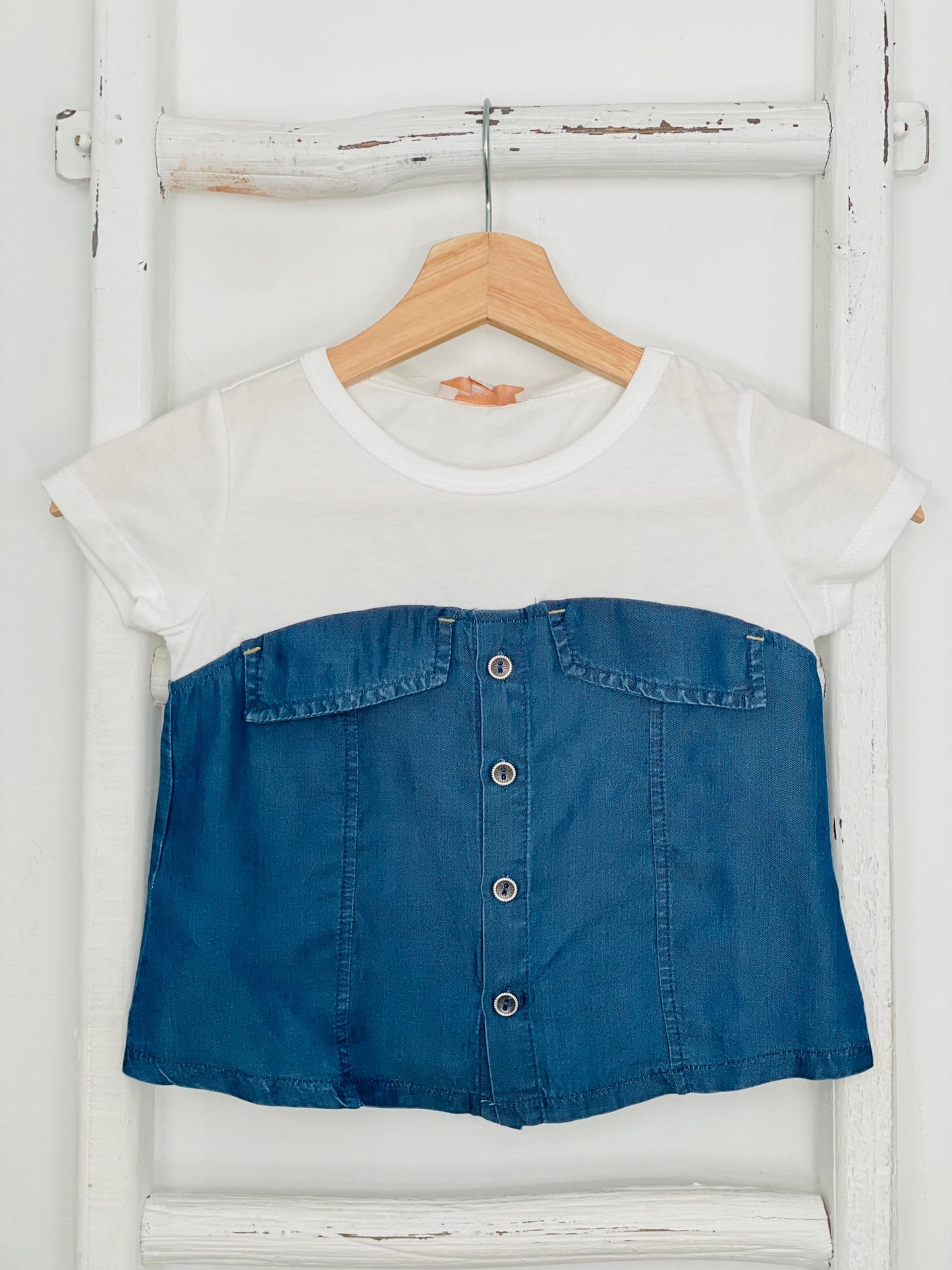 Mixed Denim Top