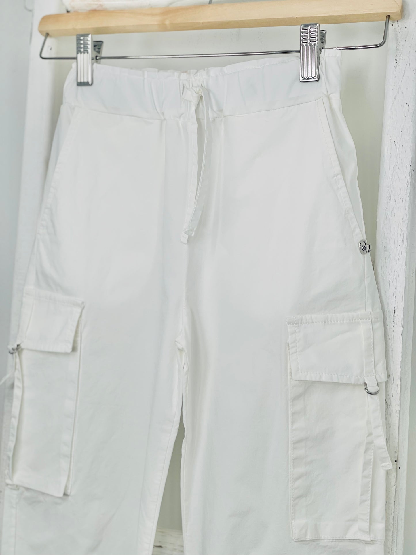 White Cargo Jogger Pant