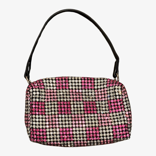 Checkered Rhinestone Bag