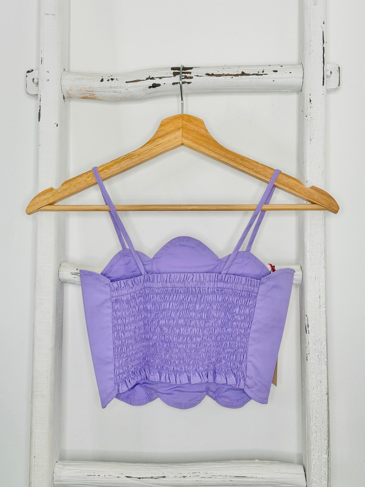Violet Scalloped Crop Top
