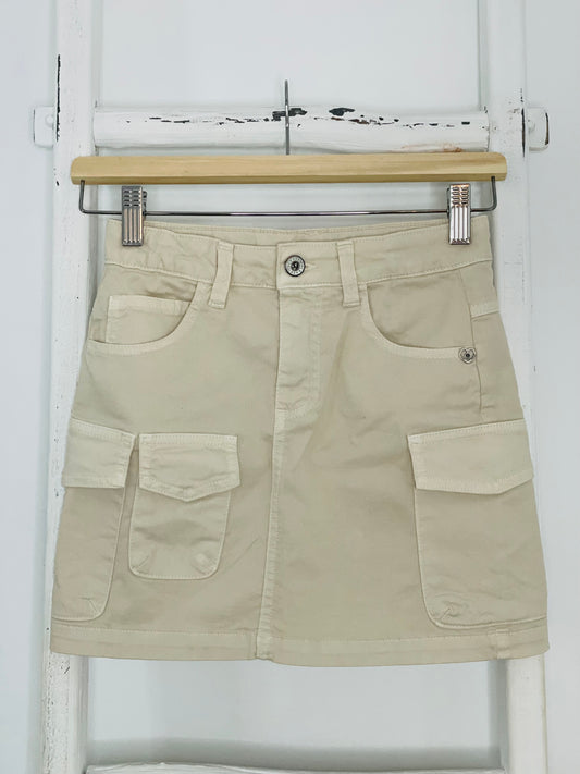 Beige Cargo Skirt