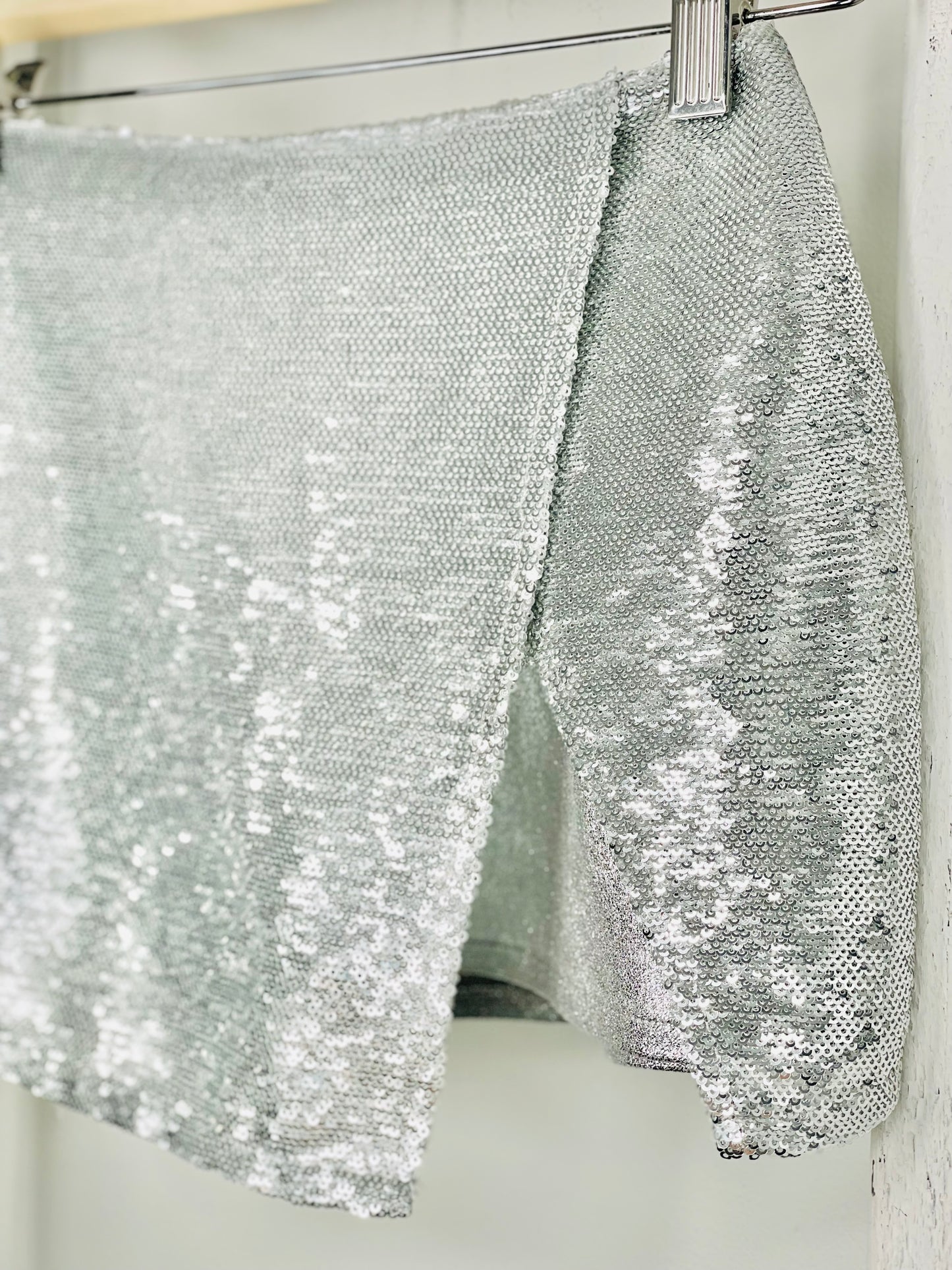 Silver Sequin Skort