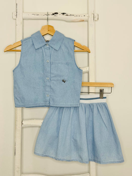 Light Denim Skort Set