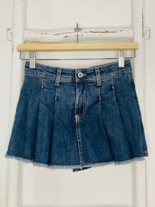 Denim Pleated Skort