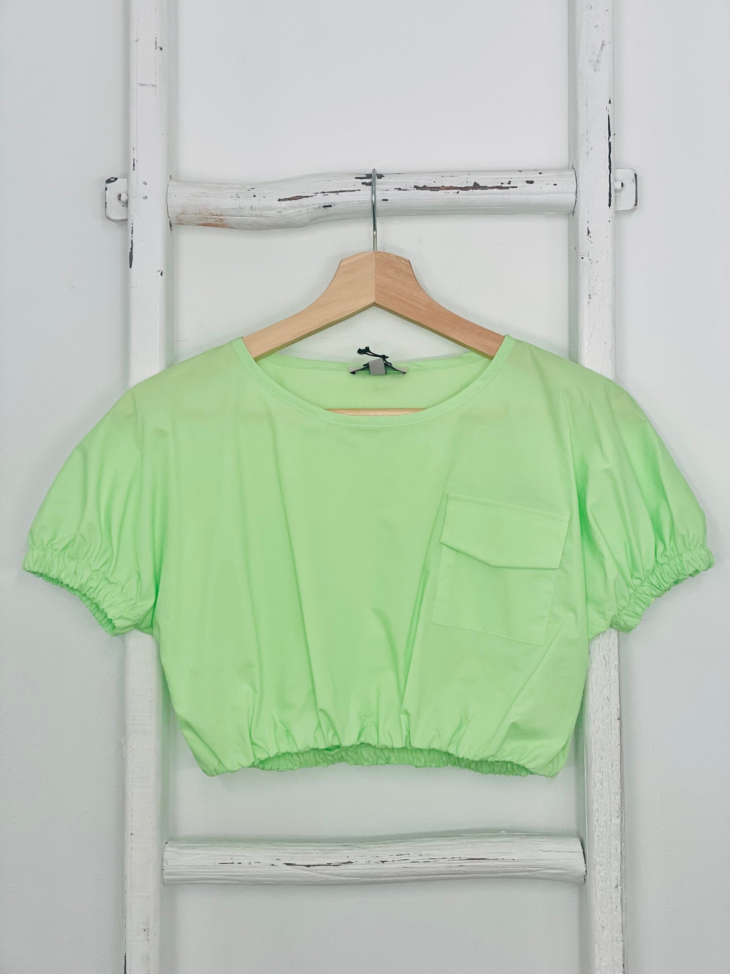 Green Pocket Crop Top