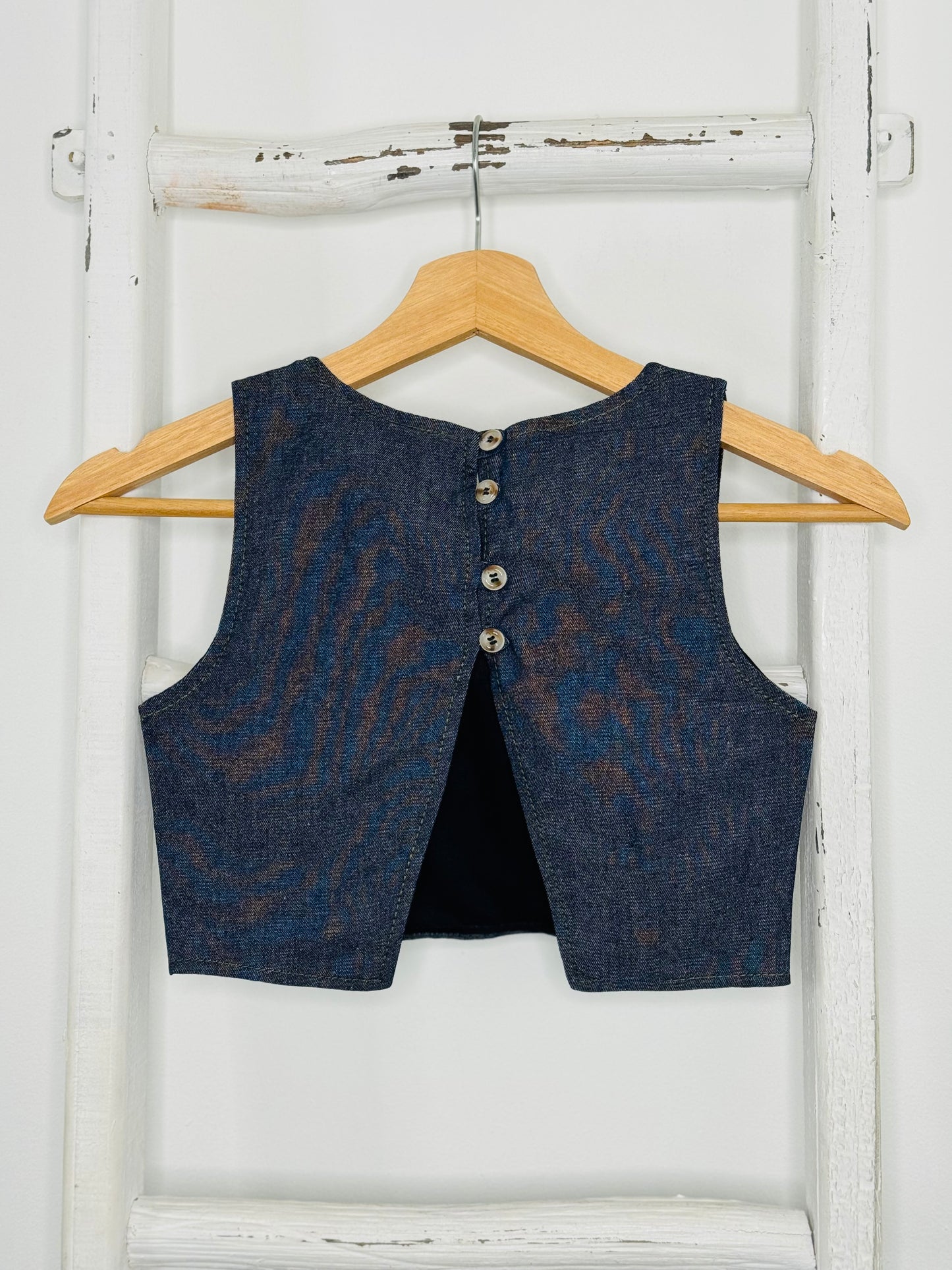 Structured Denim Top