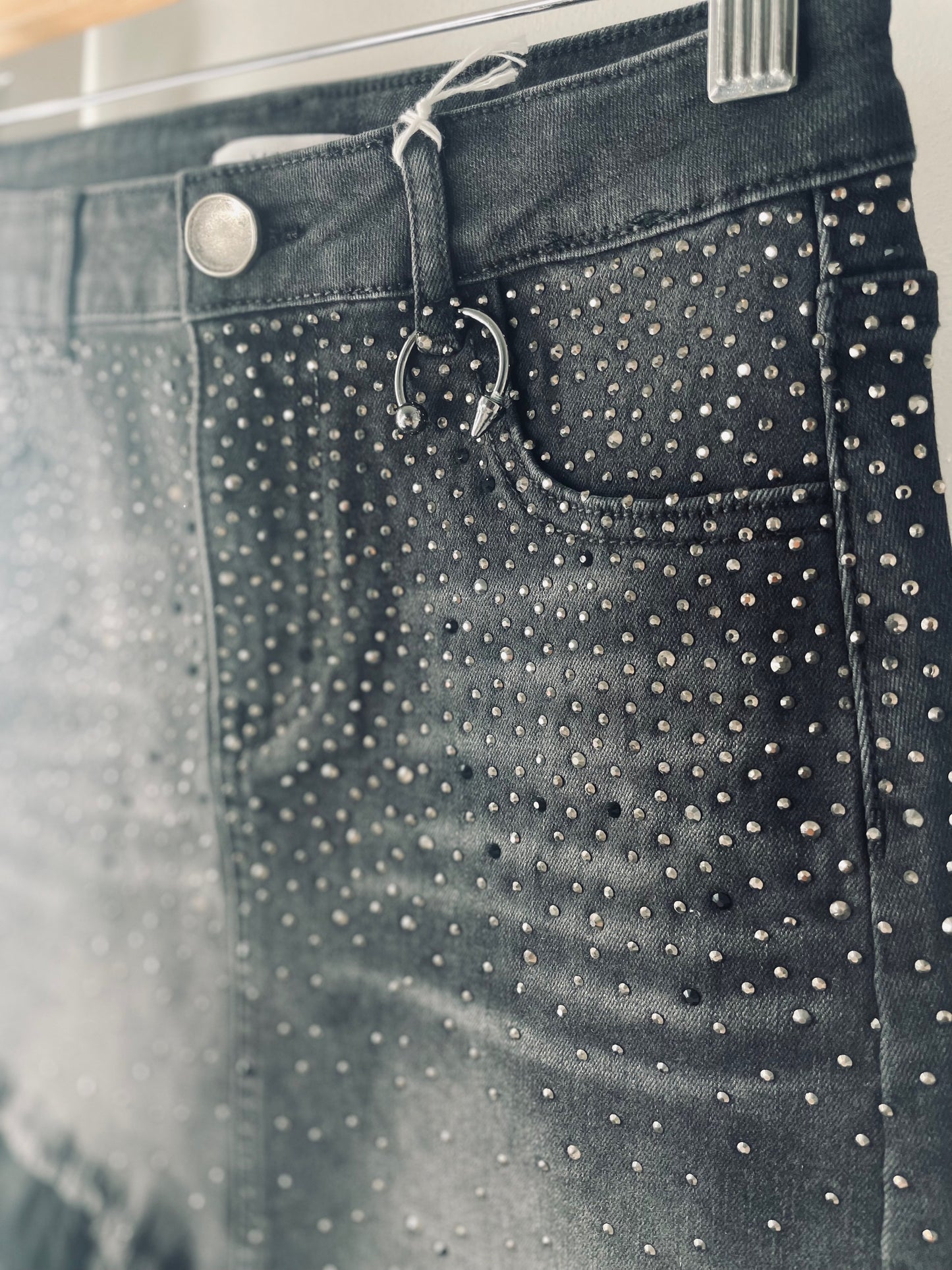 Black Rhinestones Skirt