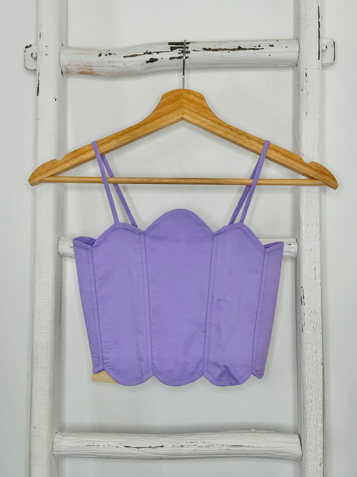 Violet Scalloped Crop Top