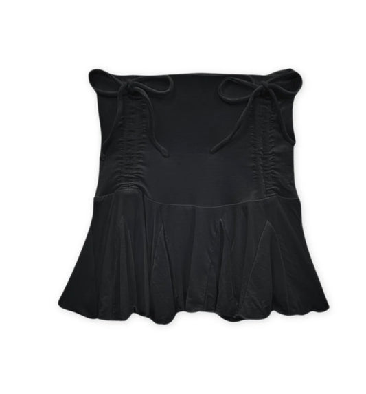 Jax Black Ruched Mini Skirt