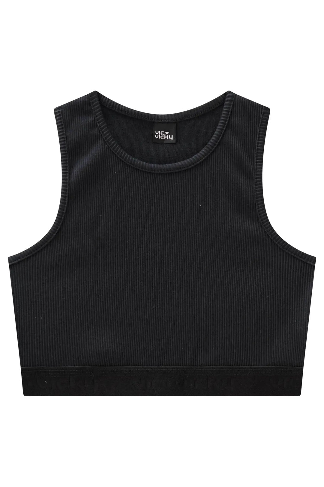 Vicky Waistband Black Tank Top