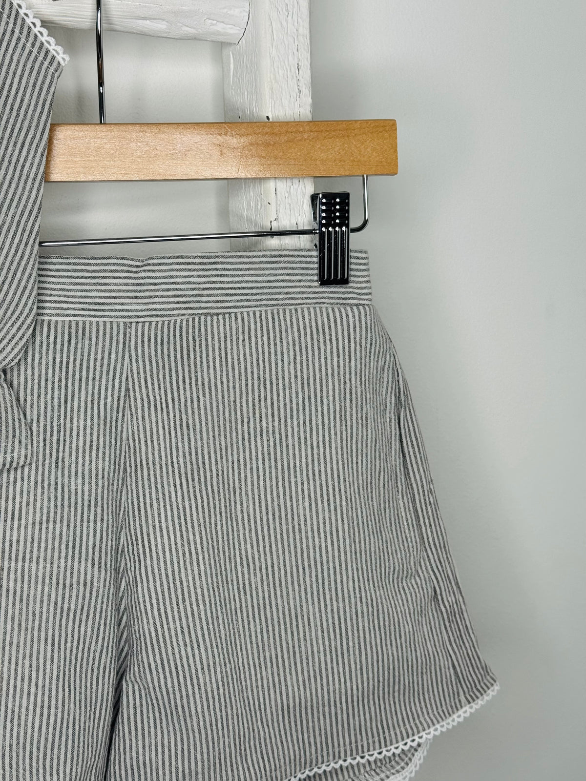 Grey Stripe Short Set