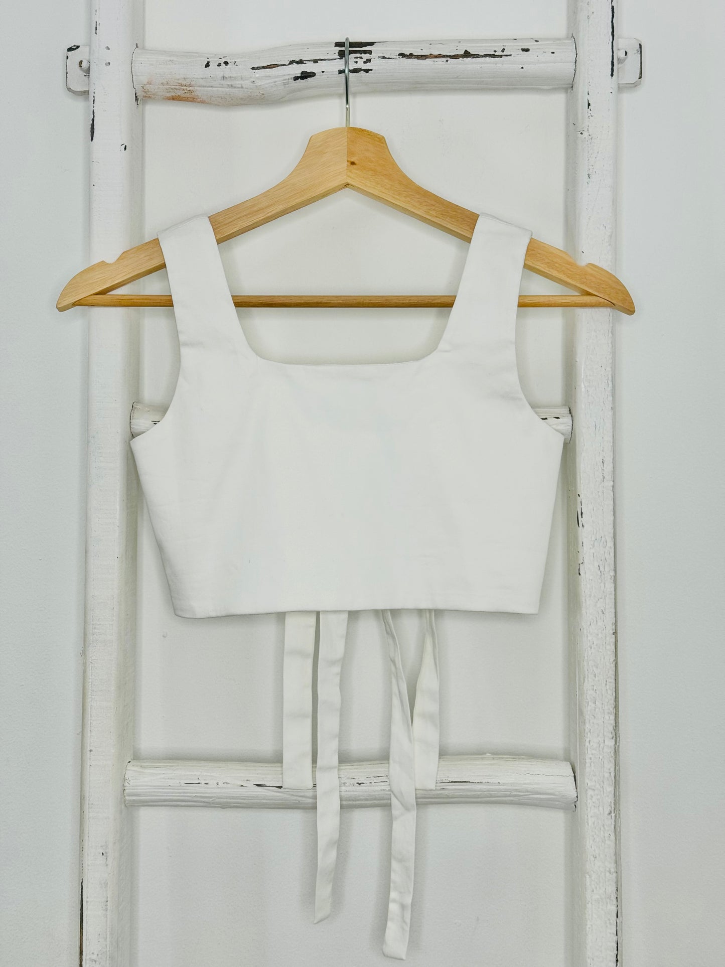Gise Open Back White Top