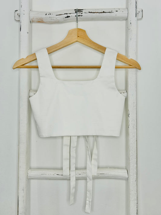 Gise Open Back White Top