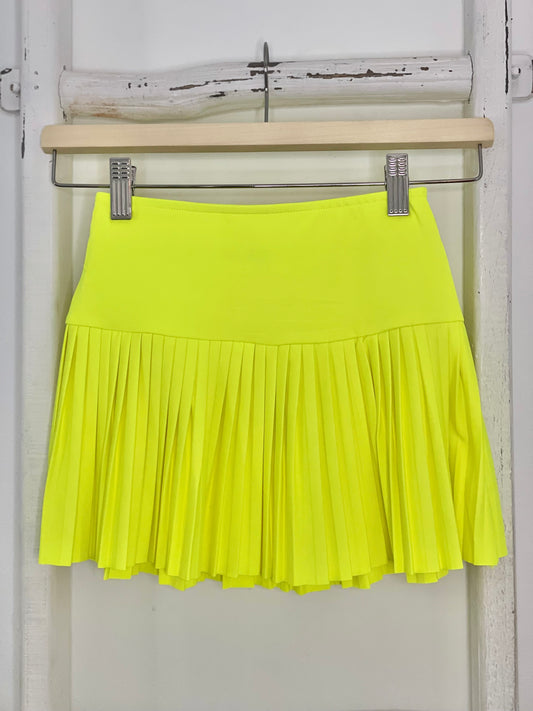 Pleated Lime Skirt