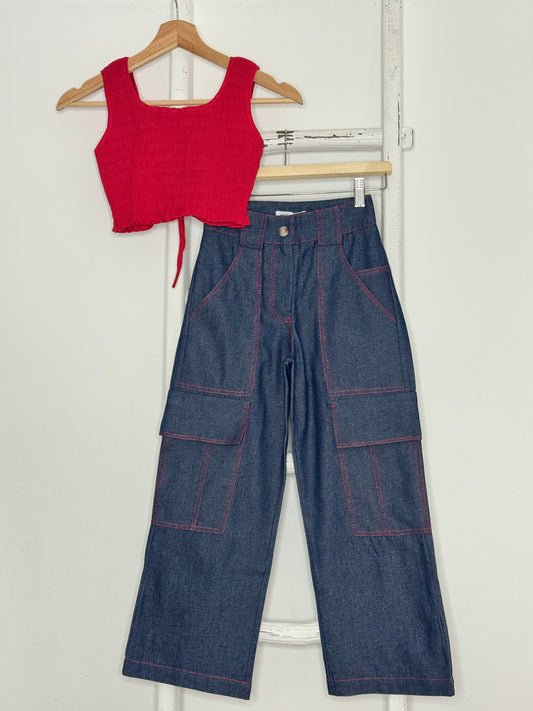 Gise Ruched Top & Cargo Pants