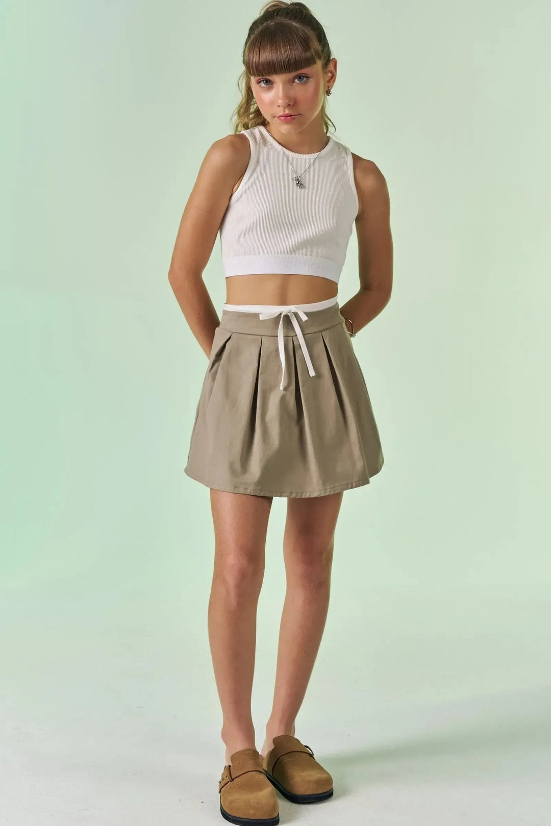 Vicky Waistband White Tank Top