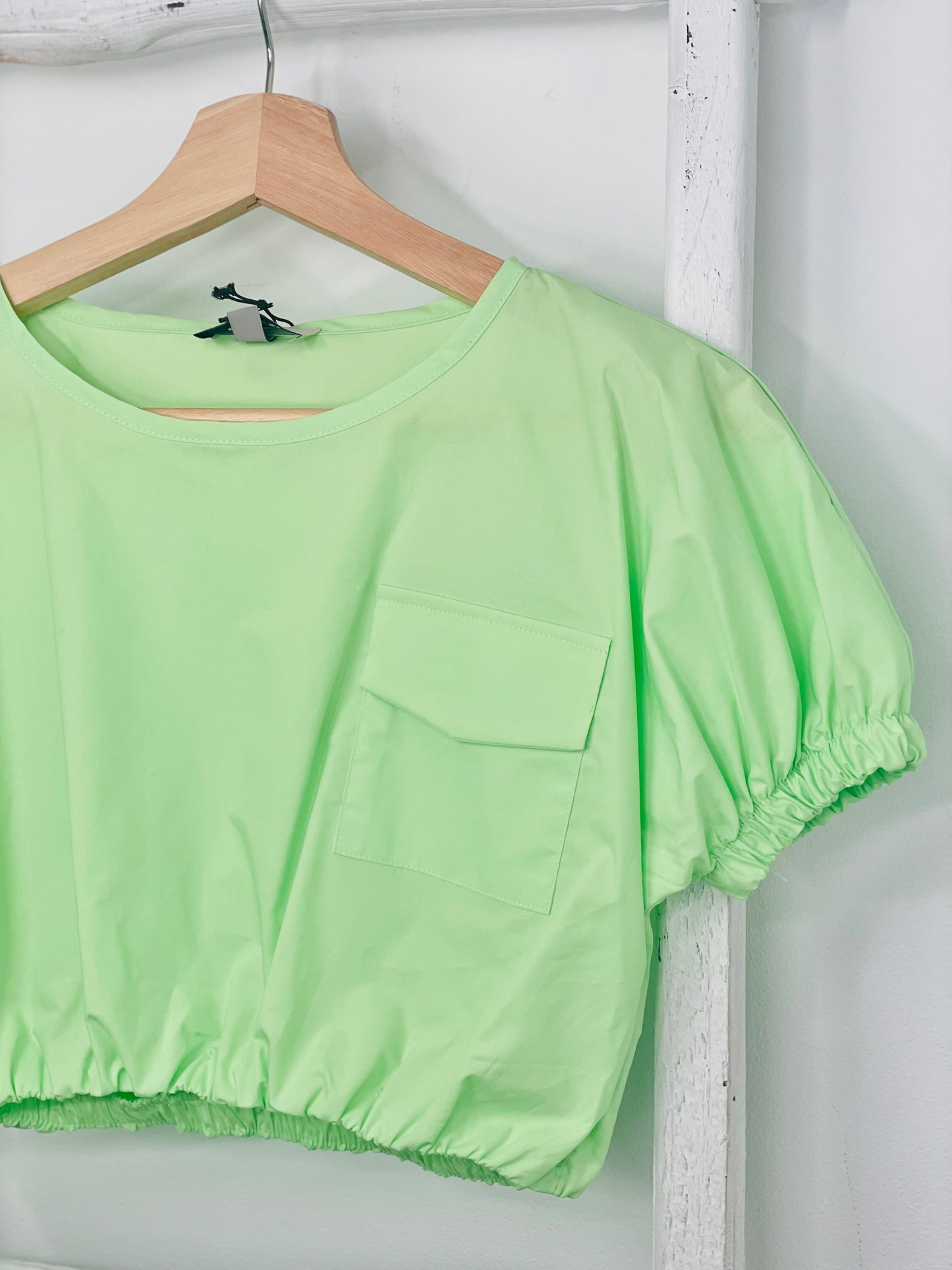 Green Pocket Crop Top