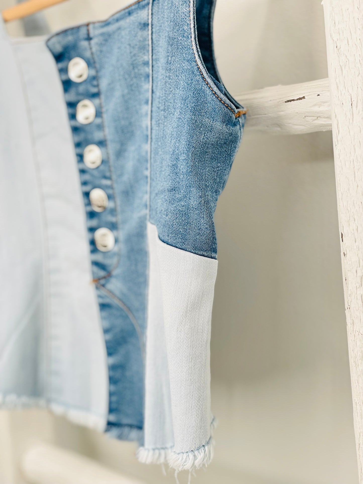 Mixed Wash Denim Top