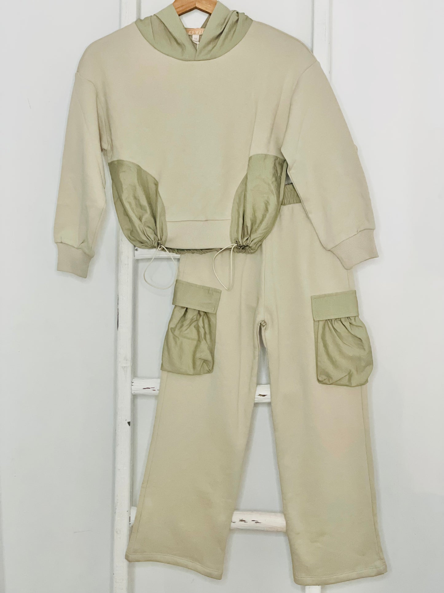 Sage Cargo with Nylon Details Set