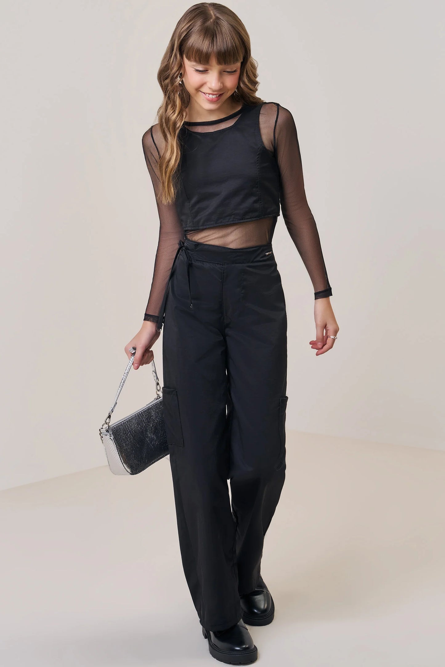 Nylon Wrap Pant Set