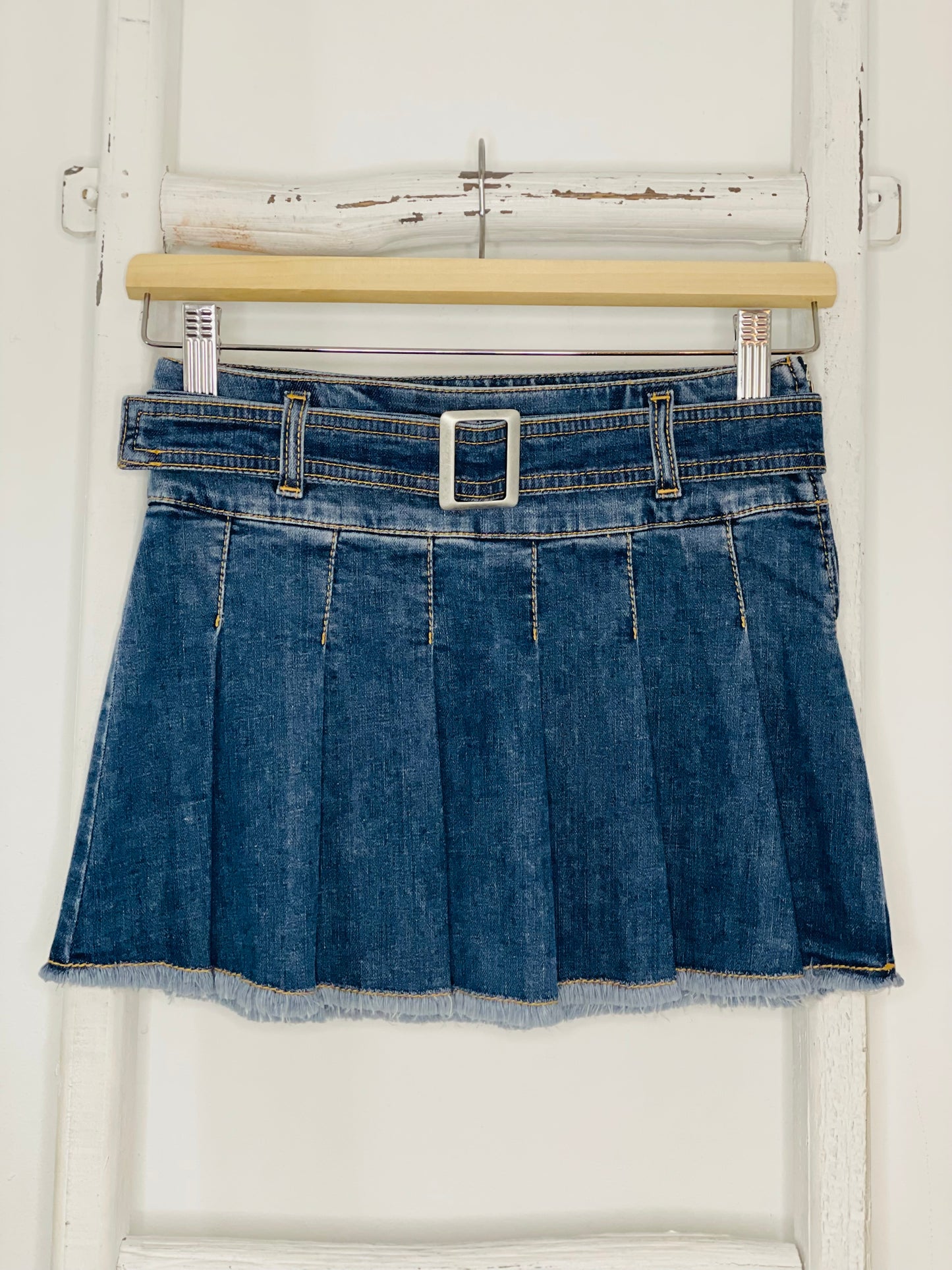 Belted Denim Skirt