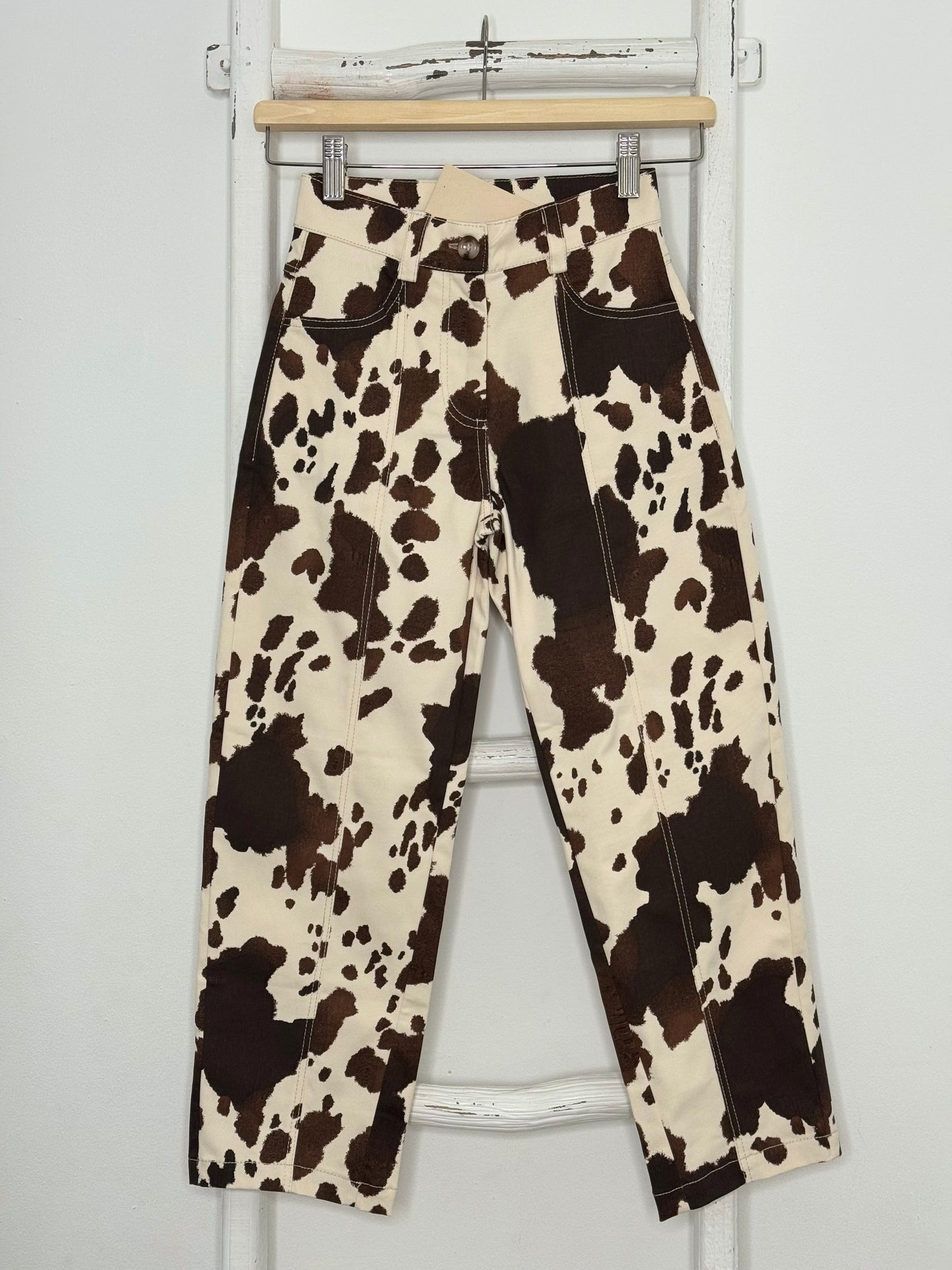 Cow Print Barrel Pants