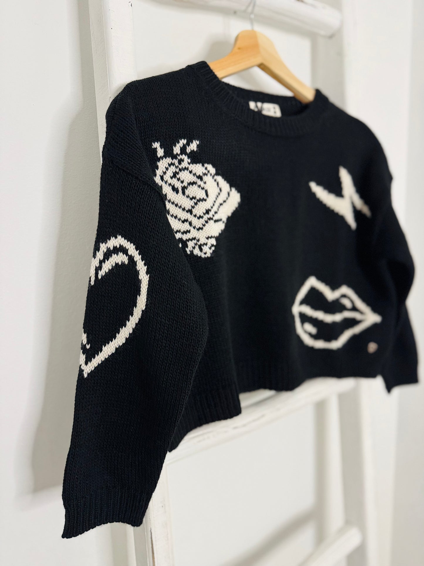 “Emoji” Black Sweater
