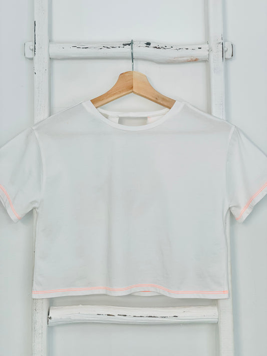 White Opened Back Tshirt