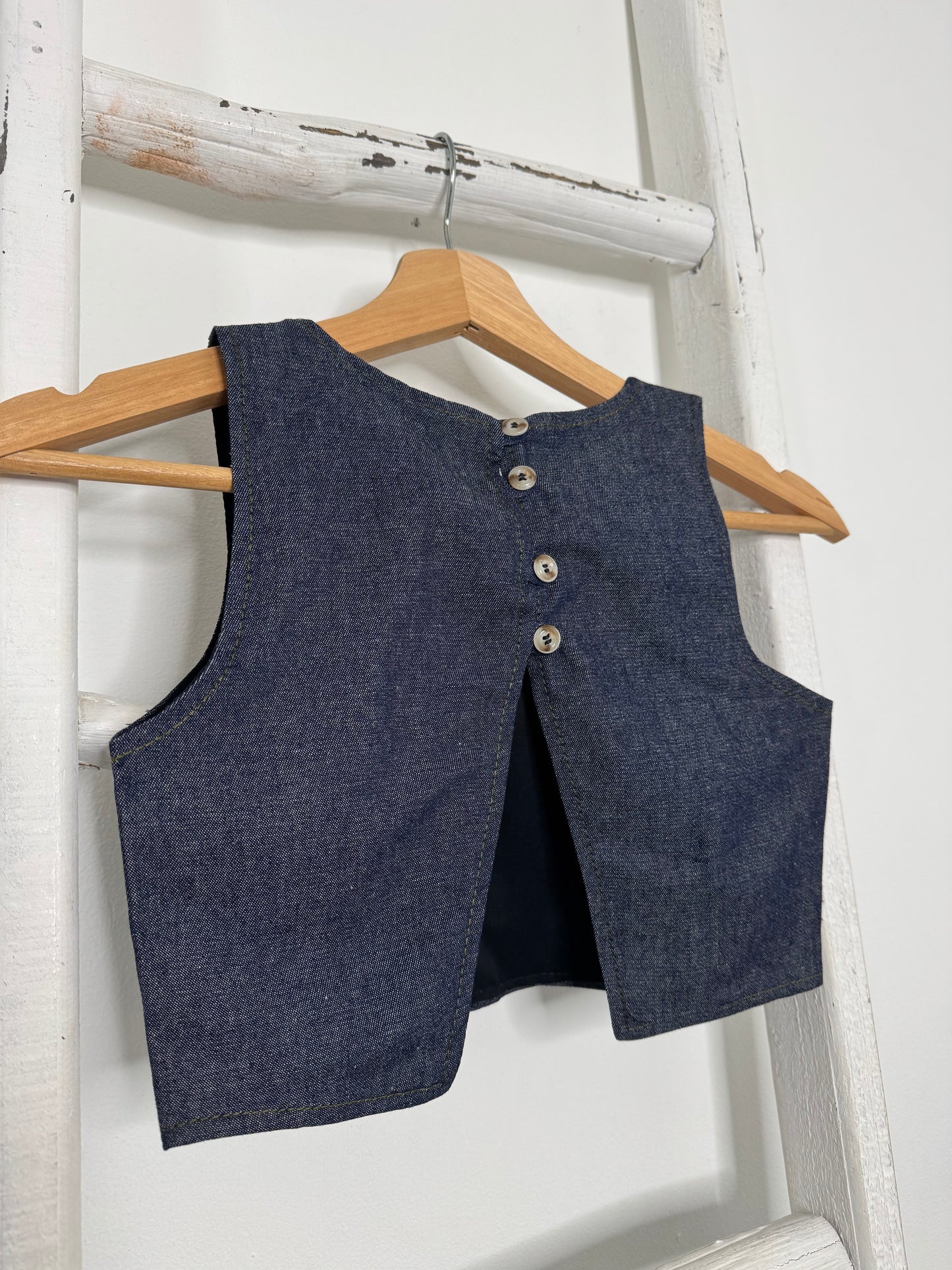 Structured Denim Top