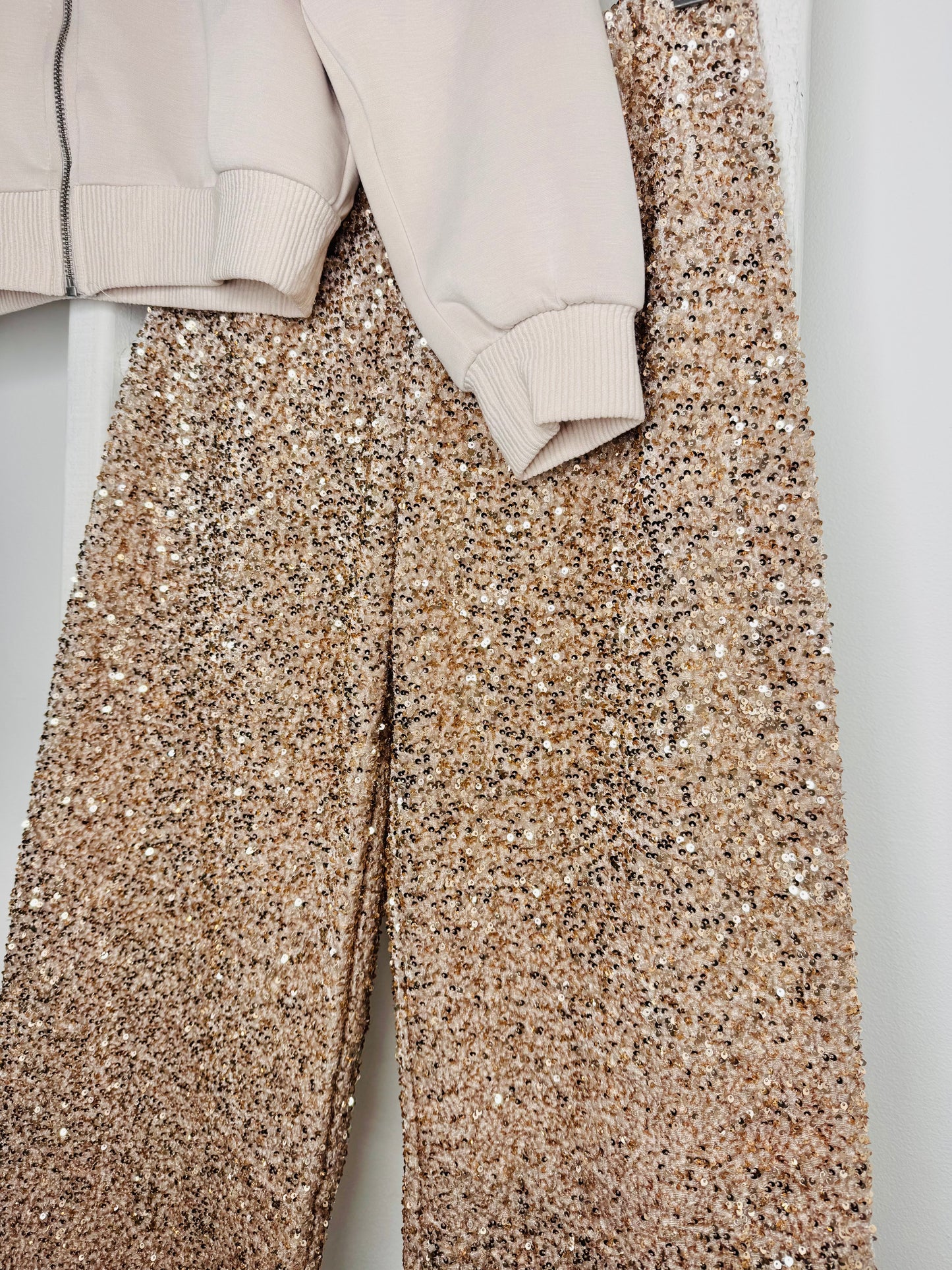 Liza Beige Sequin Set
